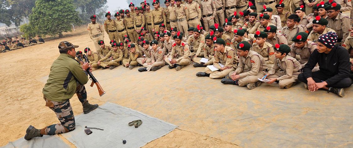 NCC Cadets training for Discipline and Leadership